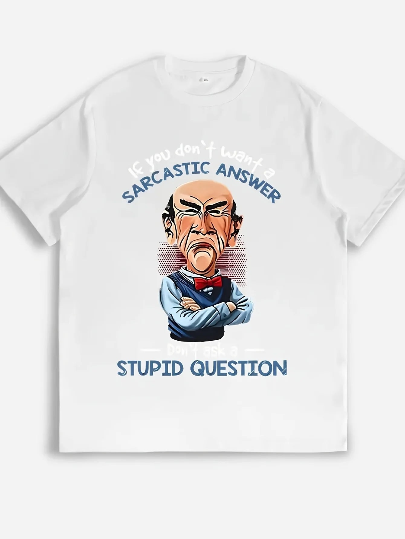 Men's Funny Graphic T-Shirt I Don't Know The Answer Casual Black Cotton Blend Tee