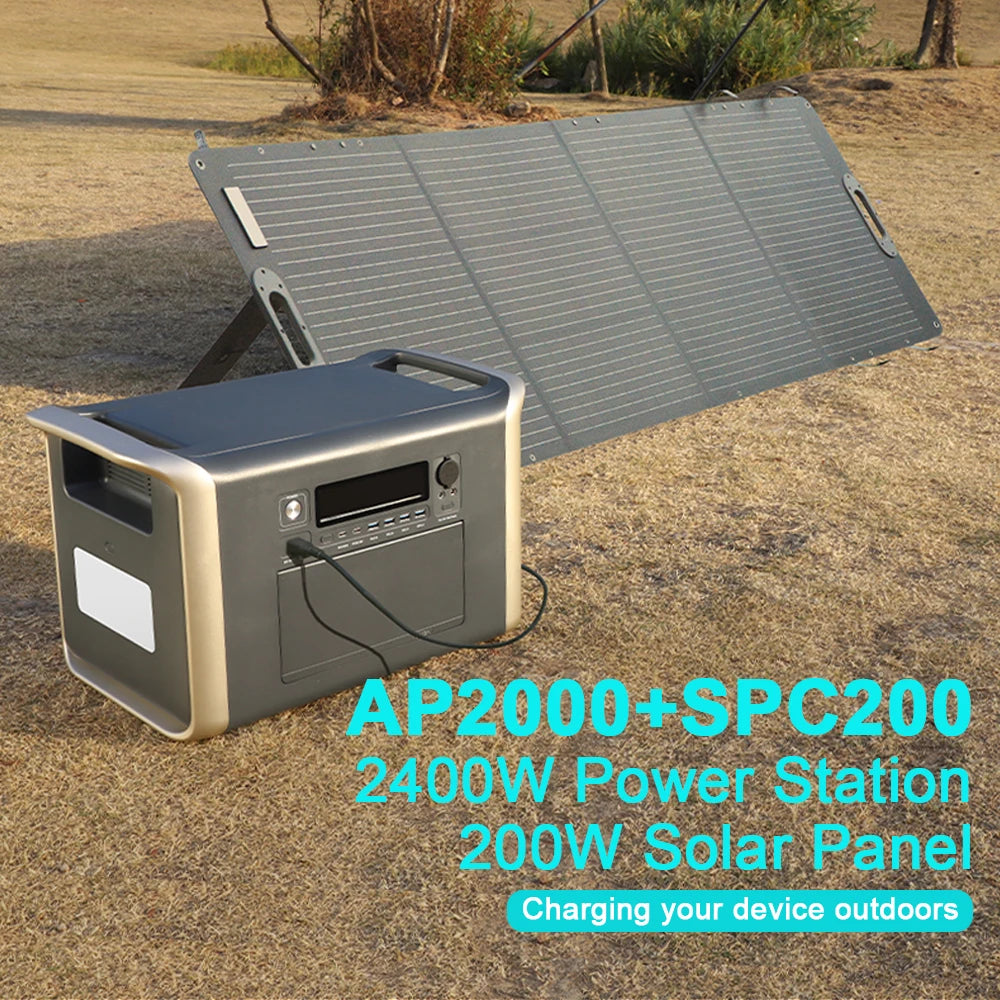 Camping Portable Power Station Solar Generator 1000W 2000W with LiFePO4 Battery