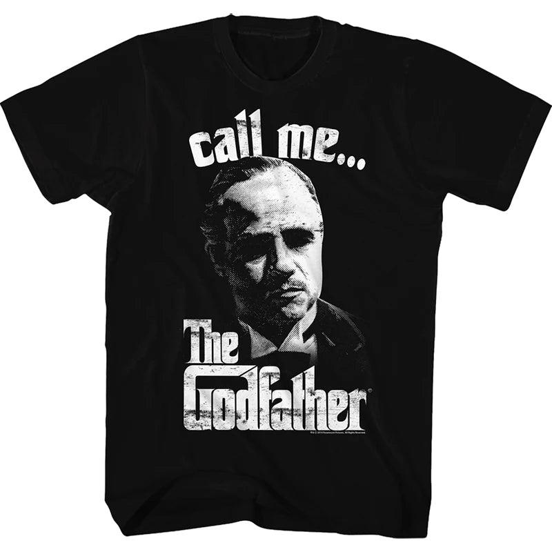 Fashion Summer Men's Short Sleeve Godfather Corleone Retro T-Shirt for Classic Film Fans