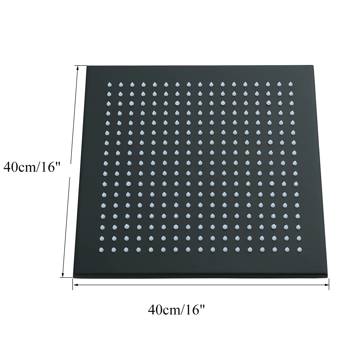Chrome Bathroom 16inch Large Rainfall Shower Faucet LED Spray Wall Mounted Hot Cold Tap 3 Color Changing Head Home Replace