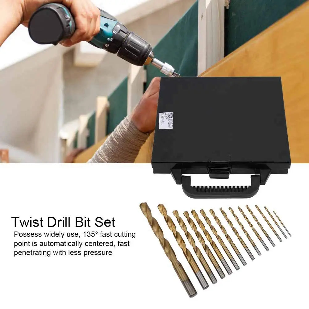 99PCS Twist Drill Set High Speed Steel Titanium Plated for Woodworking Projects