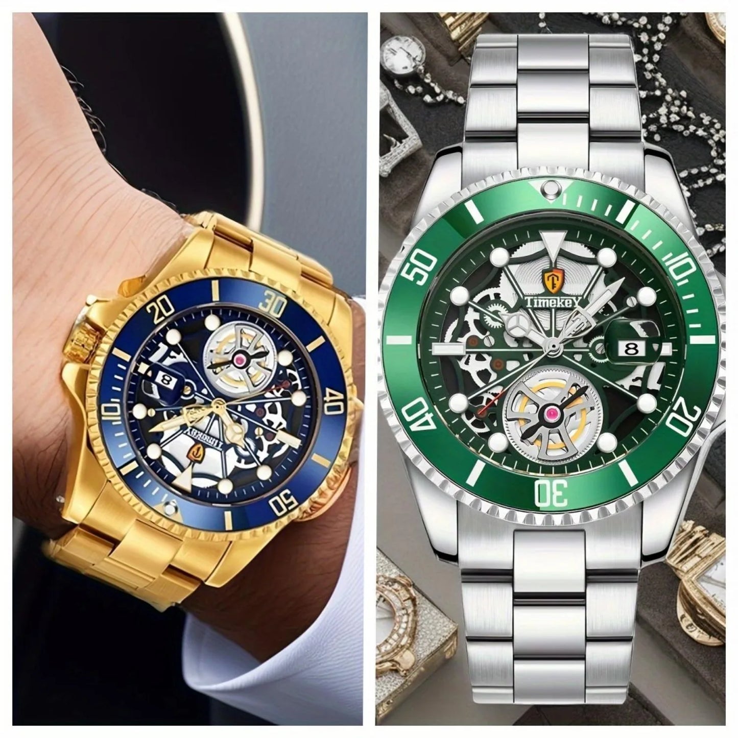 Men's Quartz Watch with Rotating Bezel Luxury Design for Business and Daily Wear