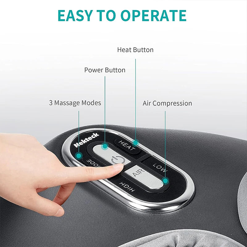 Nekteck Electric Foot Massager with Heating Therapy and Air Compression for Muscle Relaxation