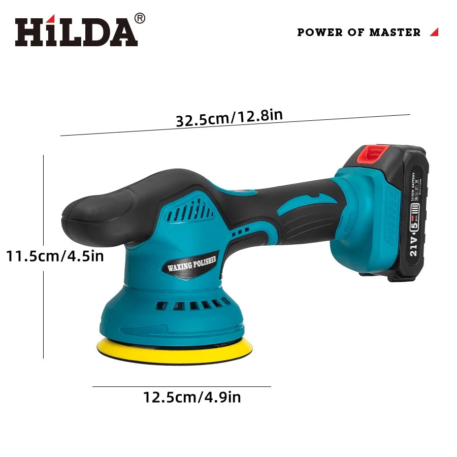 HILDA Cordless Electric Car Polisher with Adjustable Speed and Lithium Battery Power Tools