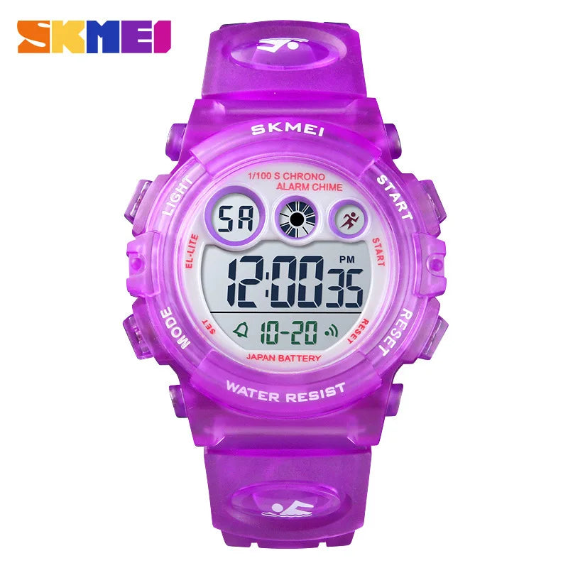 Skmei Colorful LED Waterproof Children's Watch Multi-Functional Transparent Design