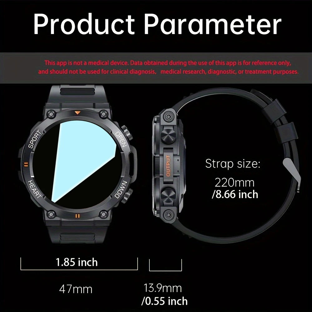 SENBONO Rugged Military Smart Watch for Men with Heart Rate Tracking and Waterproof Design