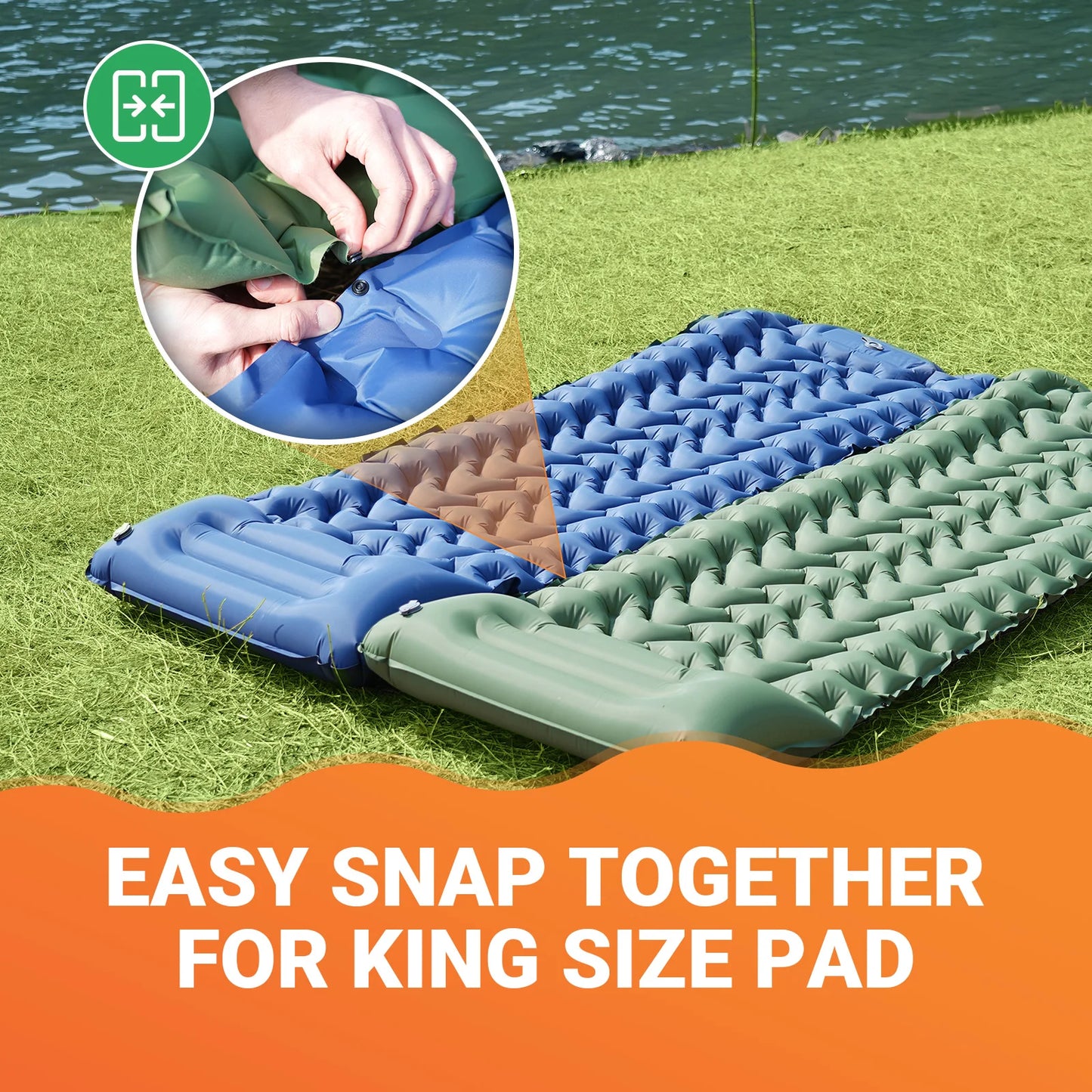 KingCamp Ultralight Self Inflating Sleeping Pad With Built-in Pillow And Foot Pump