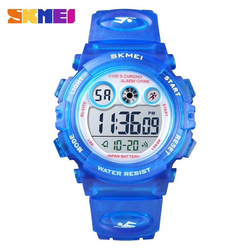Skmei Colorful LED Waterproof Children's Watch Multi-Functional Transparent Design