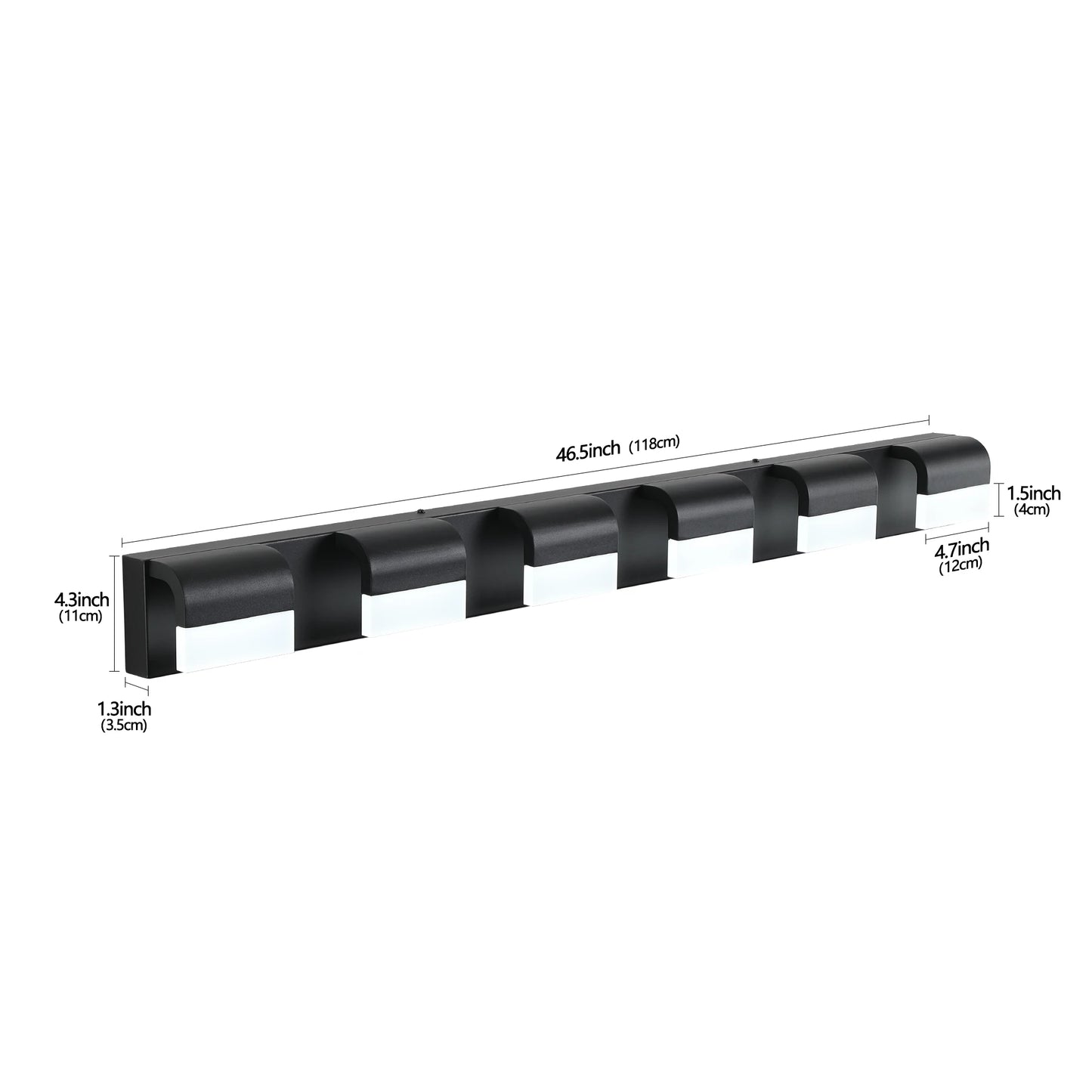 Modern Bathroom Vanity Lighting 4/5/6 Lights LED Vanity Lights Over Mirror Bath Wall Lighting-Black Finish