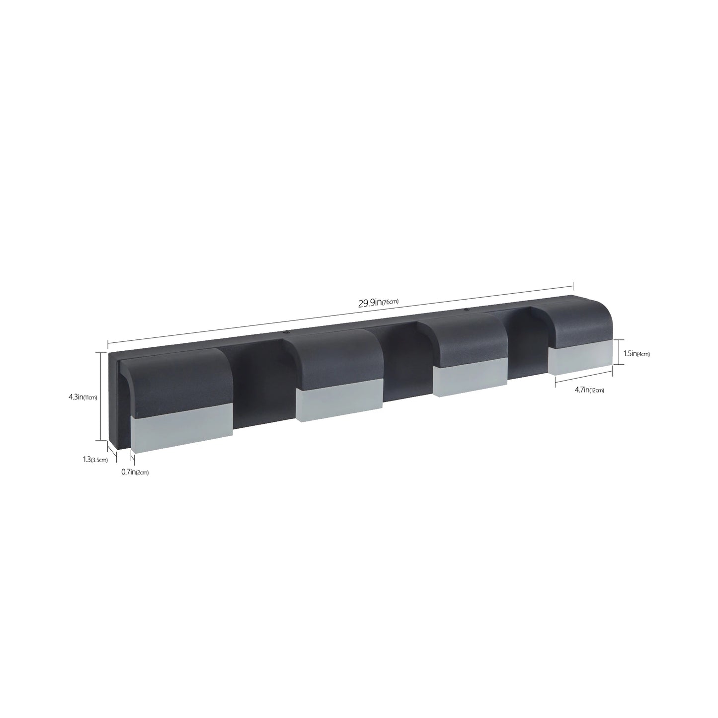 Modern Bathroom Vanity Lighting 4/5/6 Lights LED Vanity Lights Over Mirror Bath Wall Lighting-Black Finish