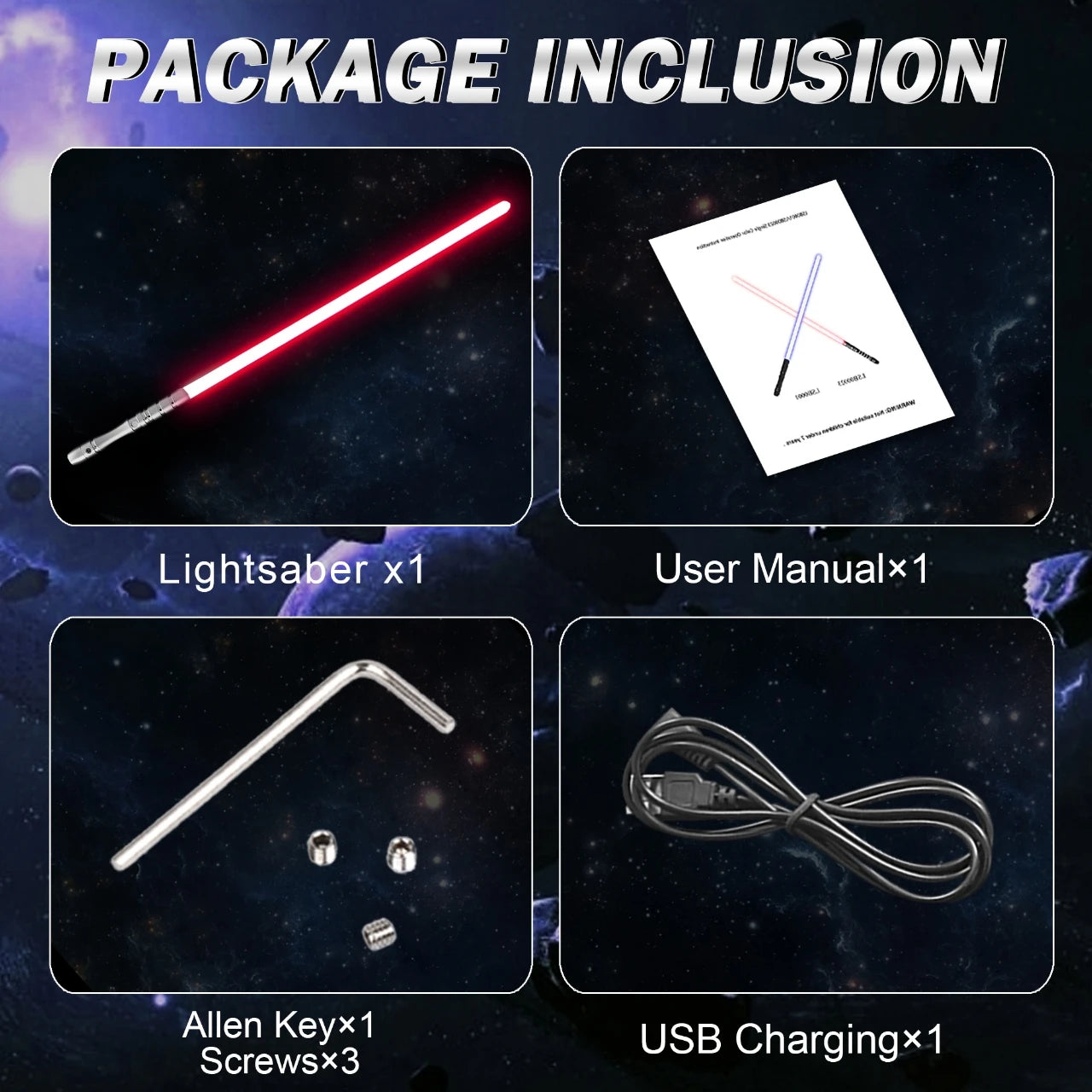 PHS Lightsaber for Boys and Adults Rechargeable Metal Dueling Toy with 4 Modes and Sound
