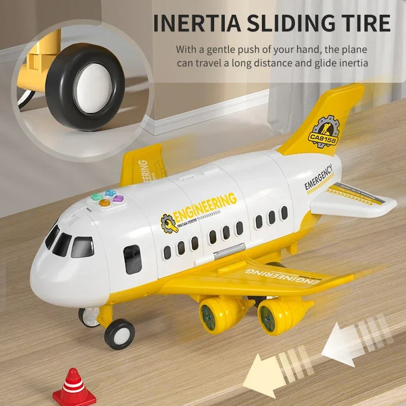 Large Inertia Toy Airplane with Lights and Music for Kids Big Passenger Plane Gift