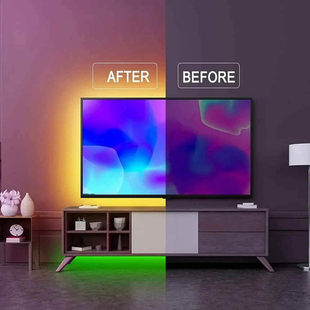 65/50ft LED light bar 5050 RGB color-changing remote controller is suitable for room bar