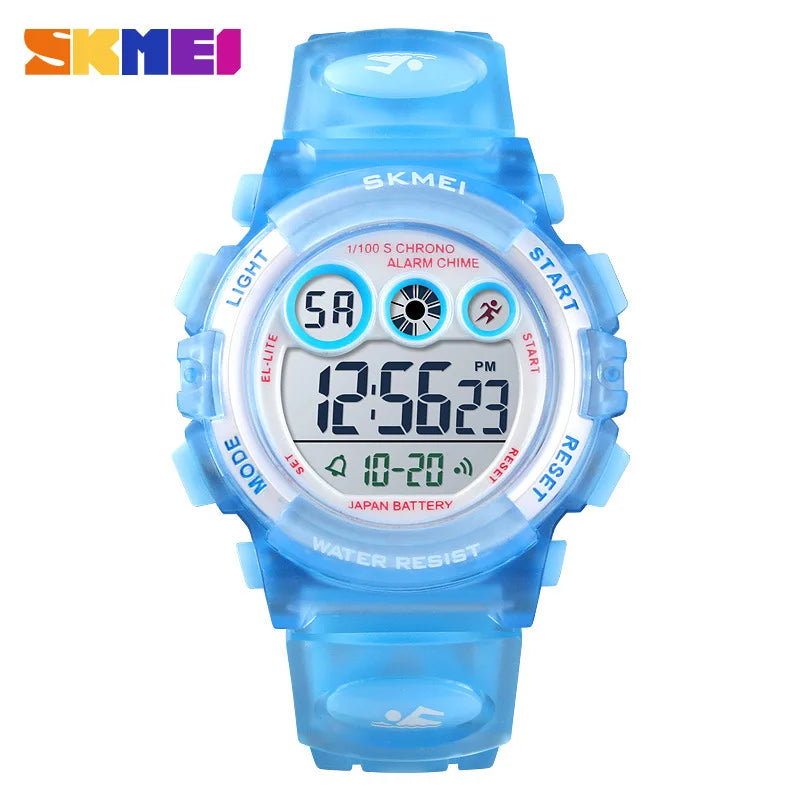 Skmei Colorful LED Waterproof Children's Watch Multi-Functional Transparent Design
