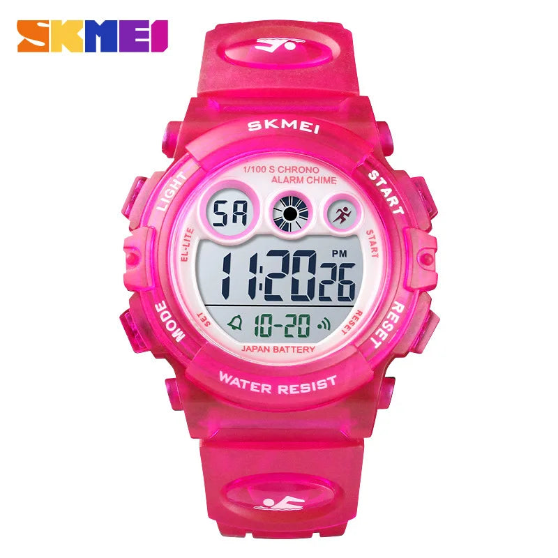 Skmei Colorful LED Waterproof Children's Watch Multi-Functional Transparent Design
