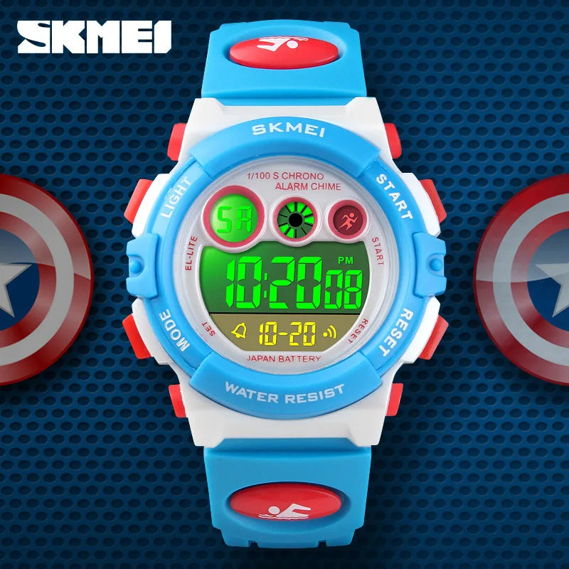 Skmei Colorful LED Waterproof Children's Watch Multi-Functional Transparent Design