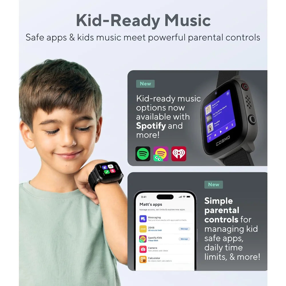 Kids Smart Watch by Cosmo with GPS Tracker Calls Texts Activity School Lock and SOS Alerts