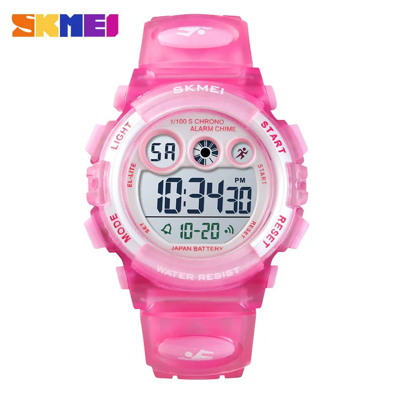 Skmei Colorful LED Waterproof Children's Watch Multi-Functional Transparent Design