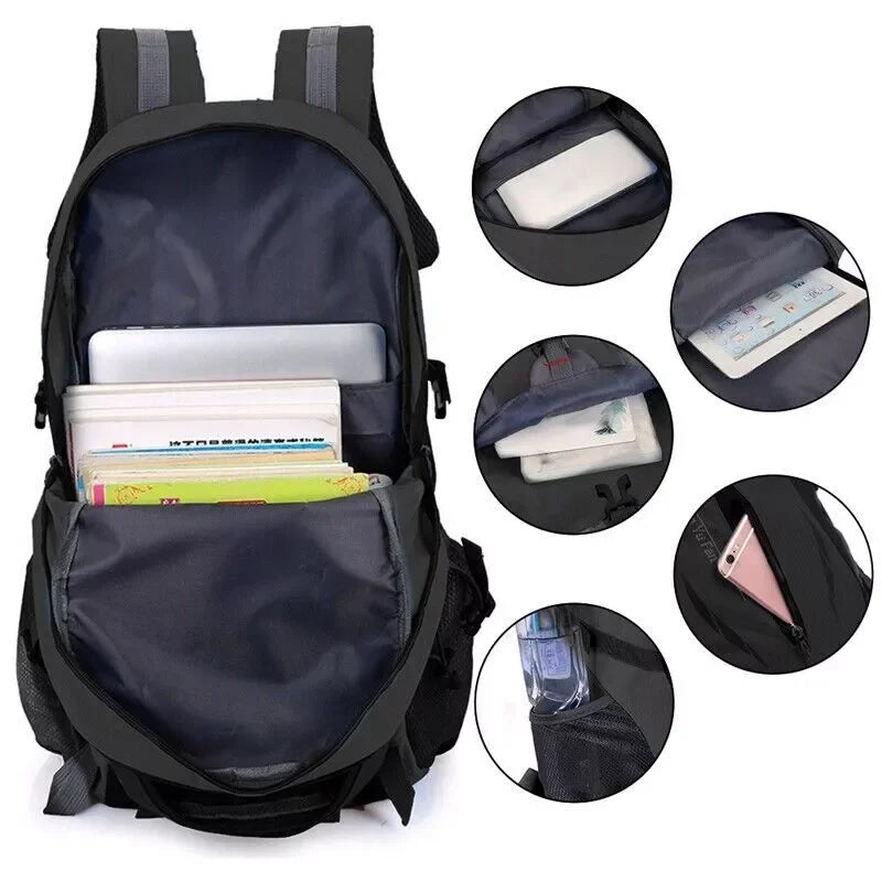 Men Women Travel Outdoor Backpack Rucksack for Camping Hiking and School Use