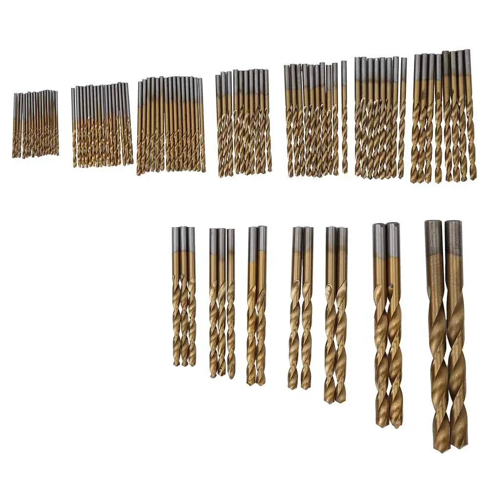 99PCS Twist Drill Set High Speed Steel Titanium Plated for Woodworking Projects