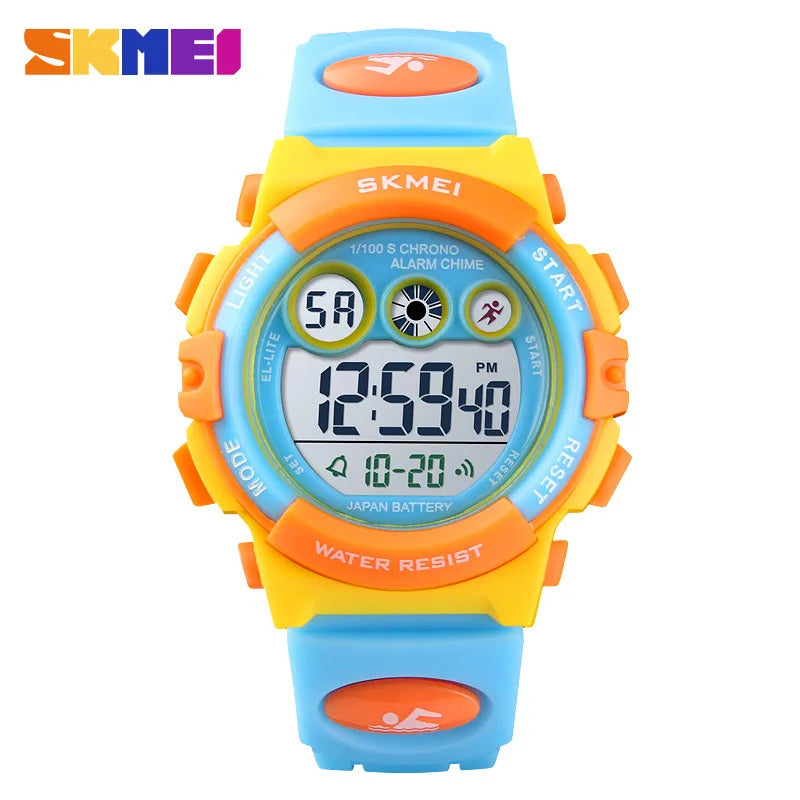 Skmei Colorful LED Waterproof Children's Watch Multi-Functional Transparent Design