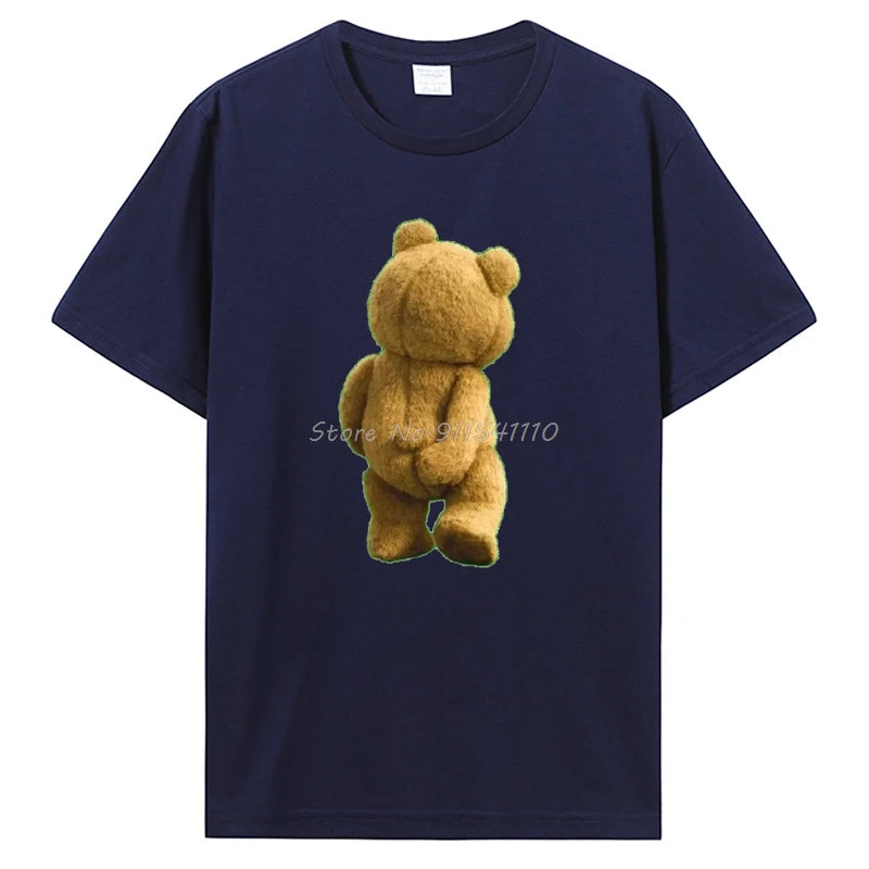Ted Bear Casual Cotton T-Shirt Unisex Oversized Fitness Tee for Summer Streetwear