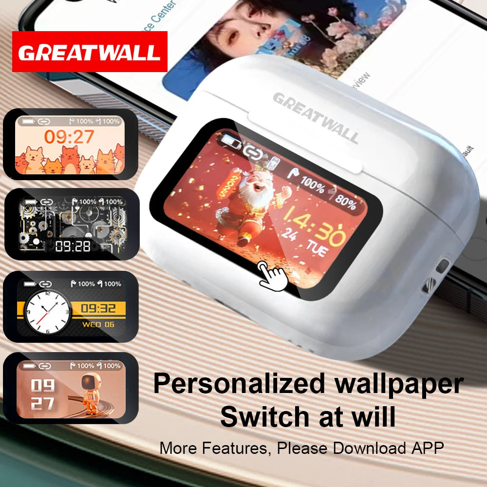 GREATWALL Wireless Bluetooth Earphones with ANC Noise Reduction and HD Mic for Gamers