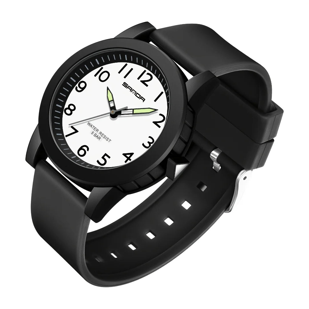 Fashion Casual Quartz Watch for Kids with TPU Strap and Luminous Display Gift Idea