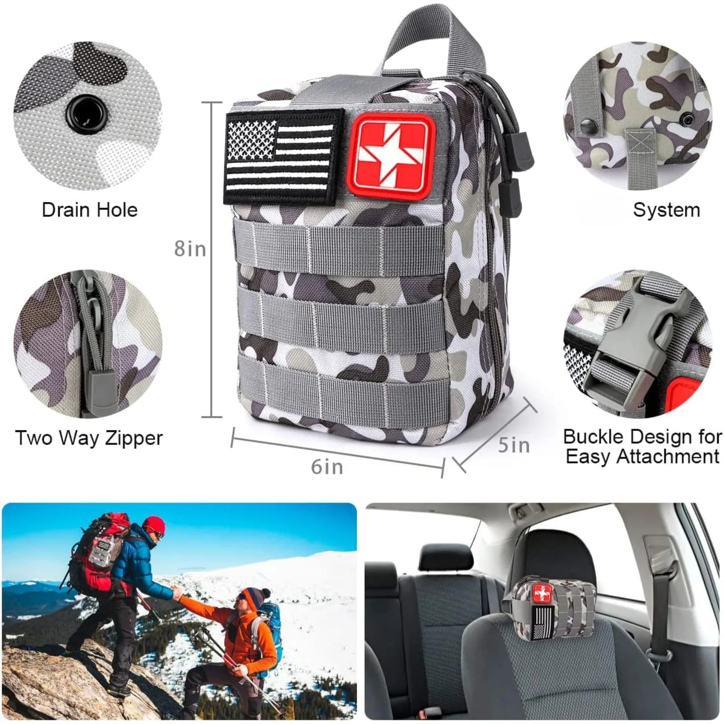 Comprehensive 222 Piece Survival Kit with First Aid Gear for Camping and Outdoor Adventures