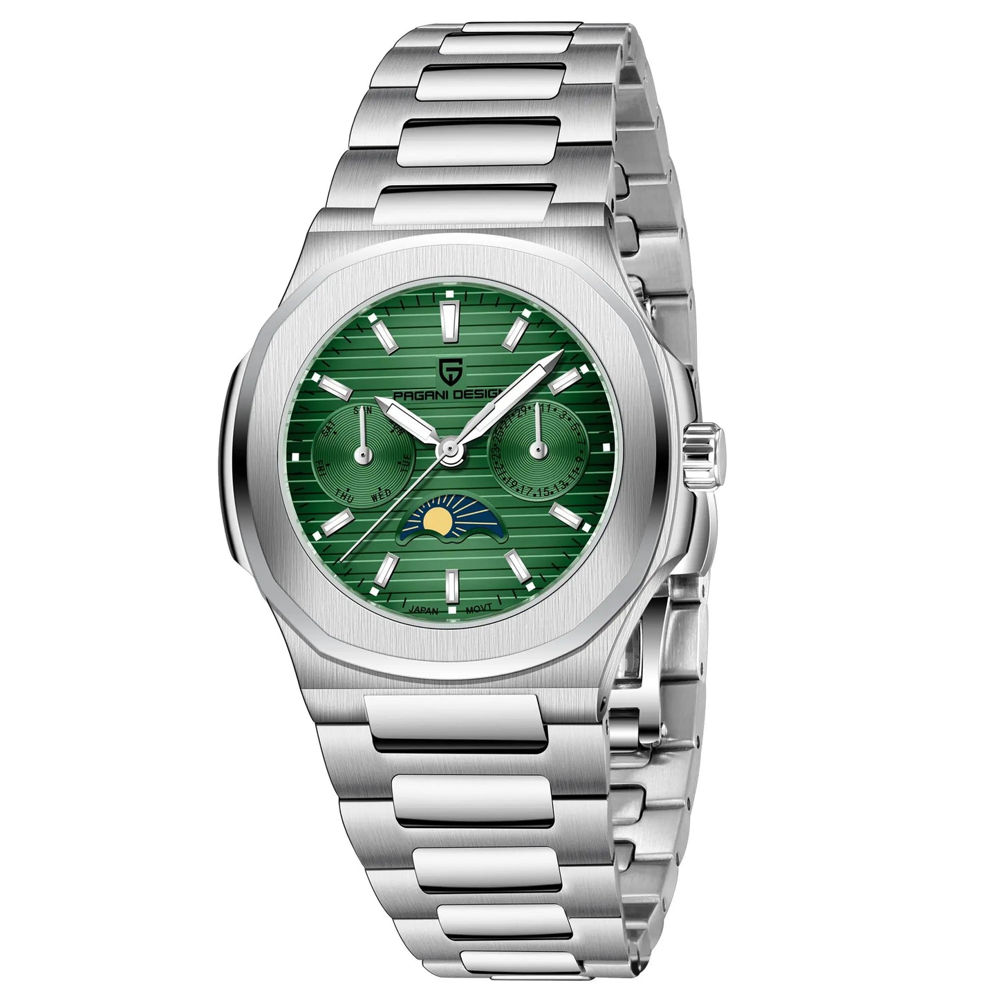 2024 New PAGANI DESIGN Men's Moon Phase Quartz Watch Sapphire Waterproof Automatic Gift