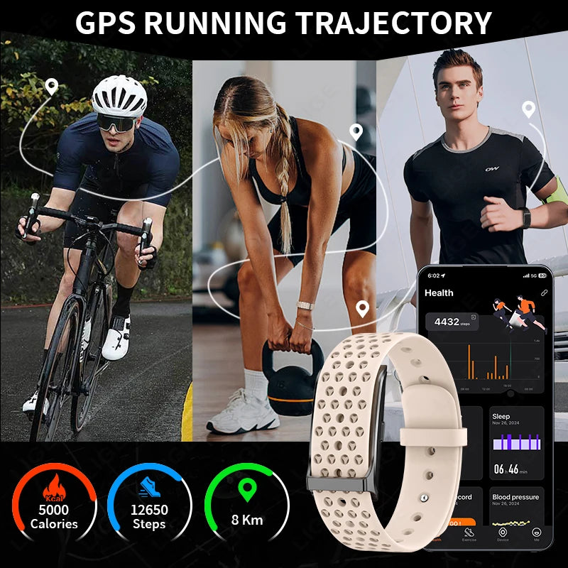 LIGE No Screen Smart Watch 20 Day Battery Life Blood Oxygen Pressure Monitoring Bracelet