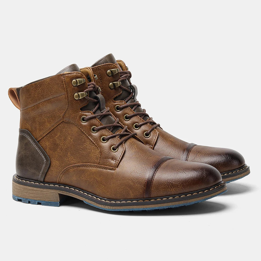 Brogue Chelsea Men Boots 2025 American Style Comfortable Leather Fashion Footwear
