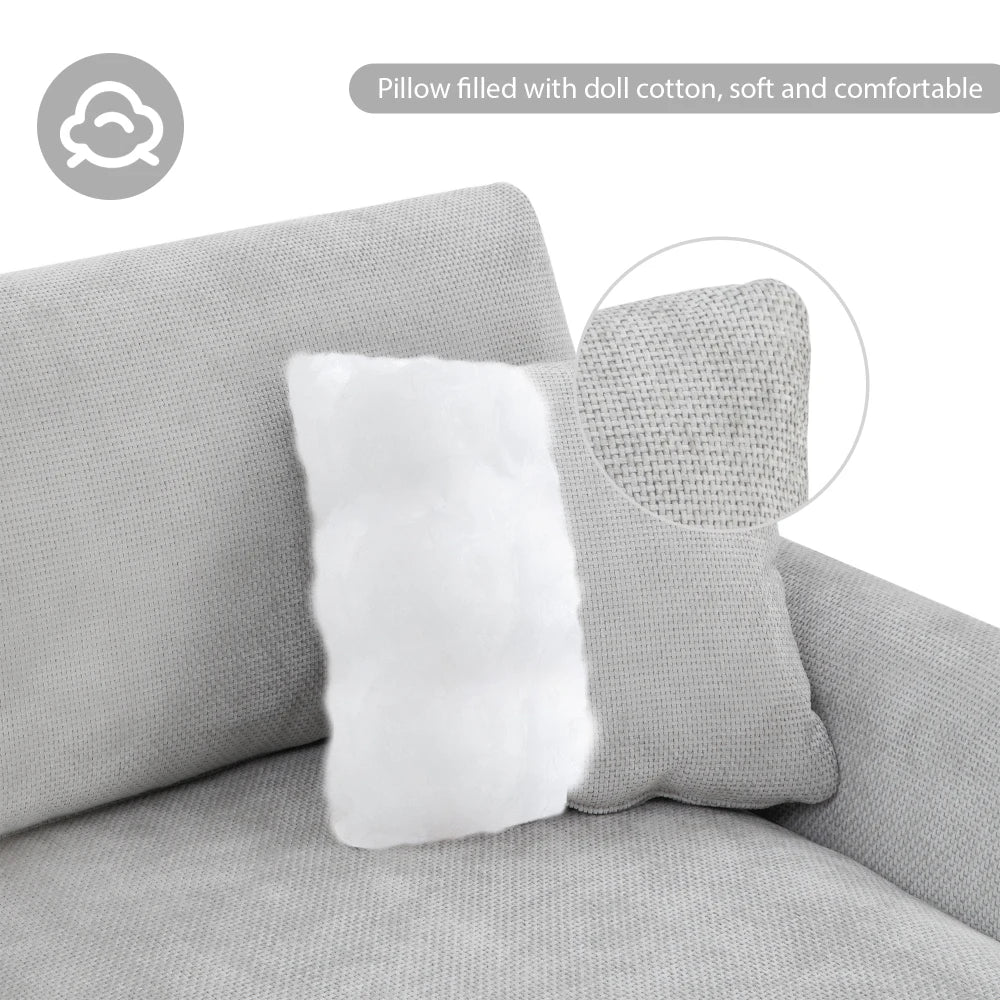 119*55" Modern Oversized Sectional Sofa,L-shaped Luxury Couch Set with 2 Free pillows,5-seat Chenille Furniture with Chaise