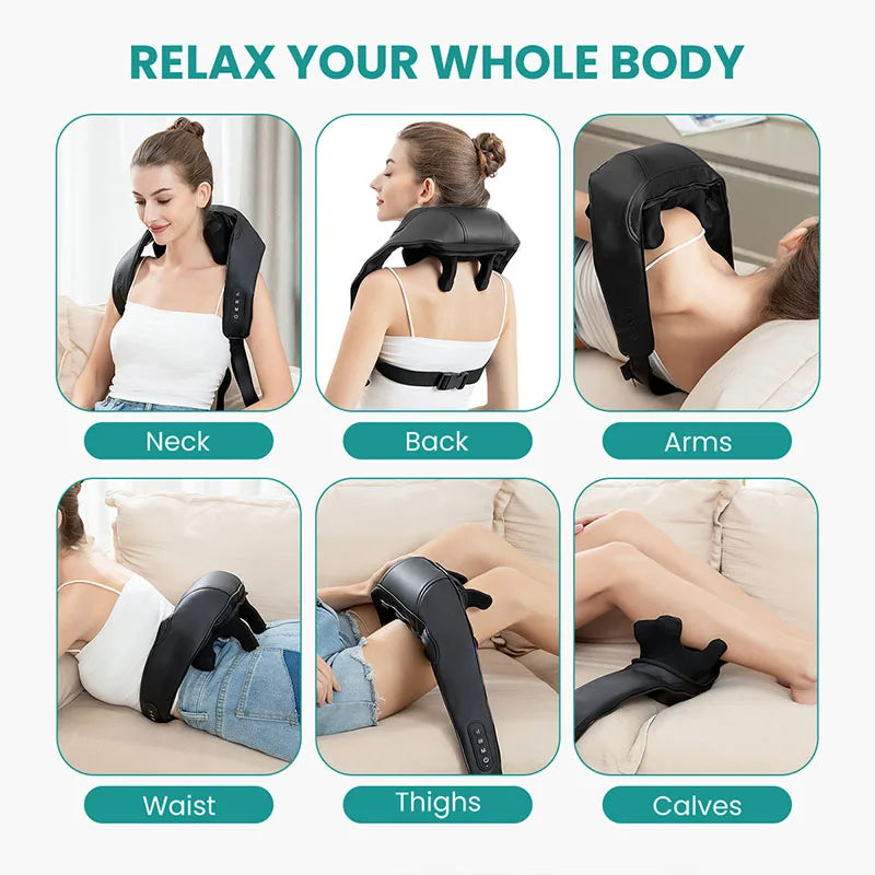 Nekteck Wireless Neck and Back Massager for Relaxation and Comfort at Home