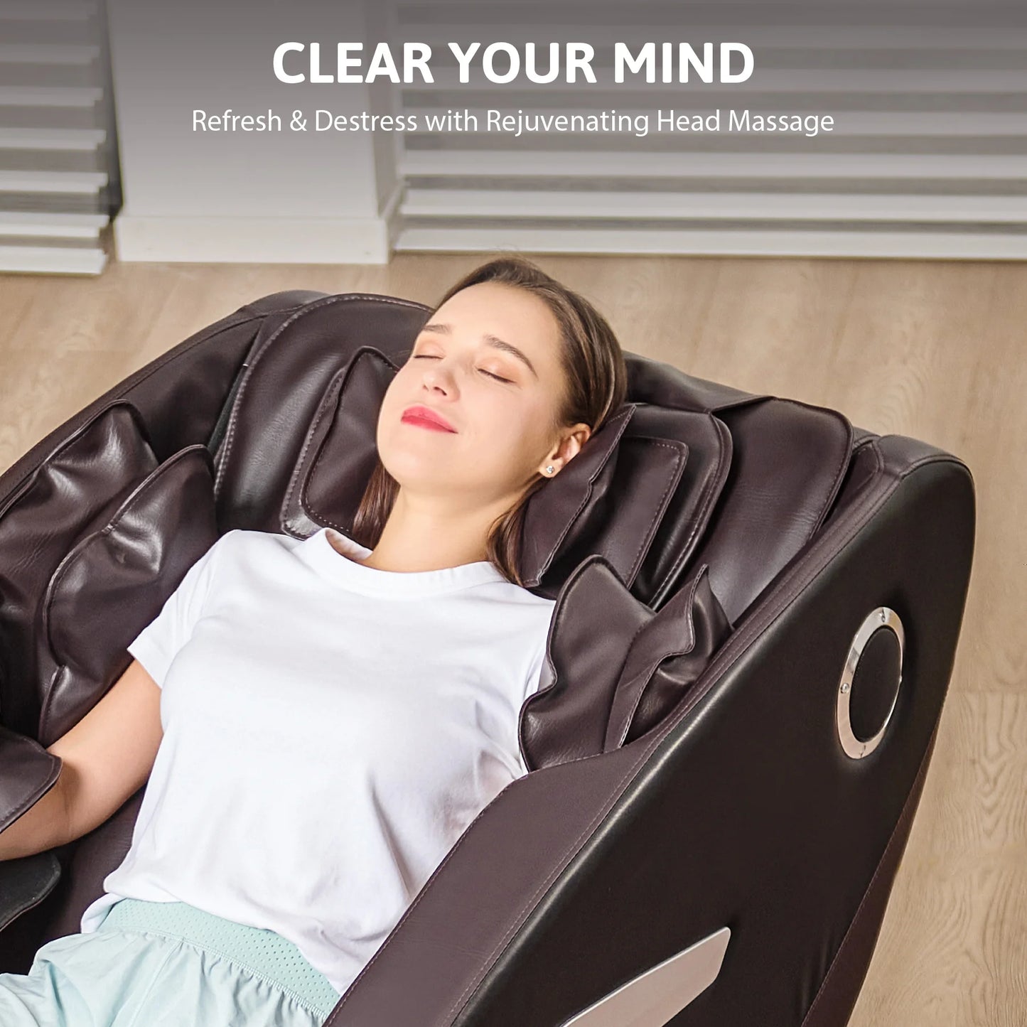 Massage Chair with SL Track 22 Nodes Foot Rollers and Bluetooth Speakers for Ultimate Relaxation