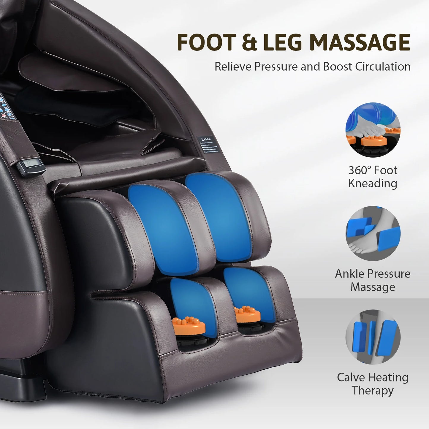 Massage Chair with SL Track 22 Nodes Foot Rollers and Bluetooth Speakers for Ultimate Relaxation