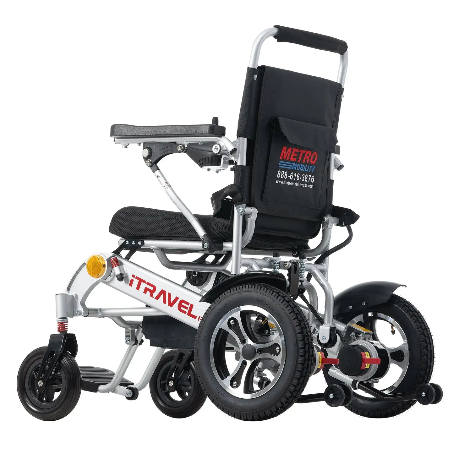 Metro Mobility iTravel Plus 8 Inch 4 Wheel Electric Wheelchair with 360W Motor and Battery