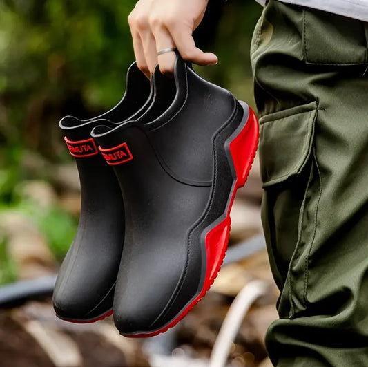 Trendy Waterproof Outdoor Kitchen Rain Boots for Adults Non-Slip Fishing and Motorcycle Shoes