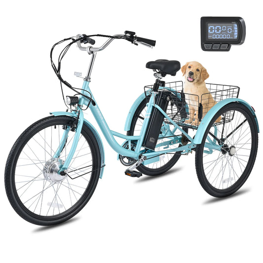 Electric Tricycle for Adults with 250W Motor and 36V Battery 3 Wheel Electric Bicycle