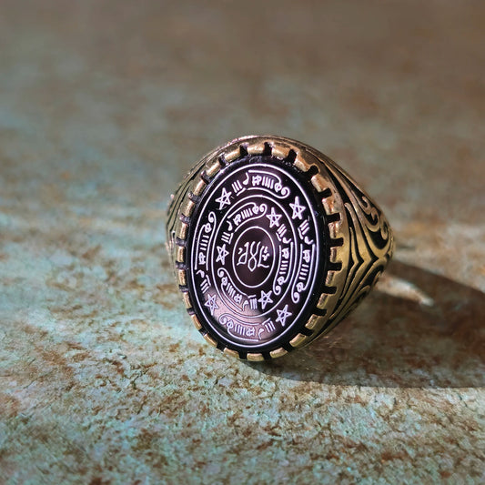 Arabic Seal of Ism-i Azam Hatem Ring Powerful Islamic Sigil for Protection Gifts