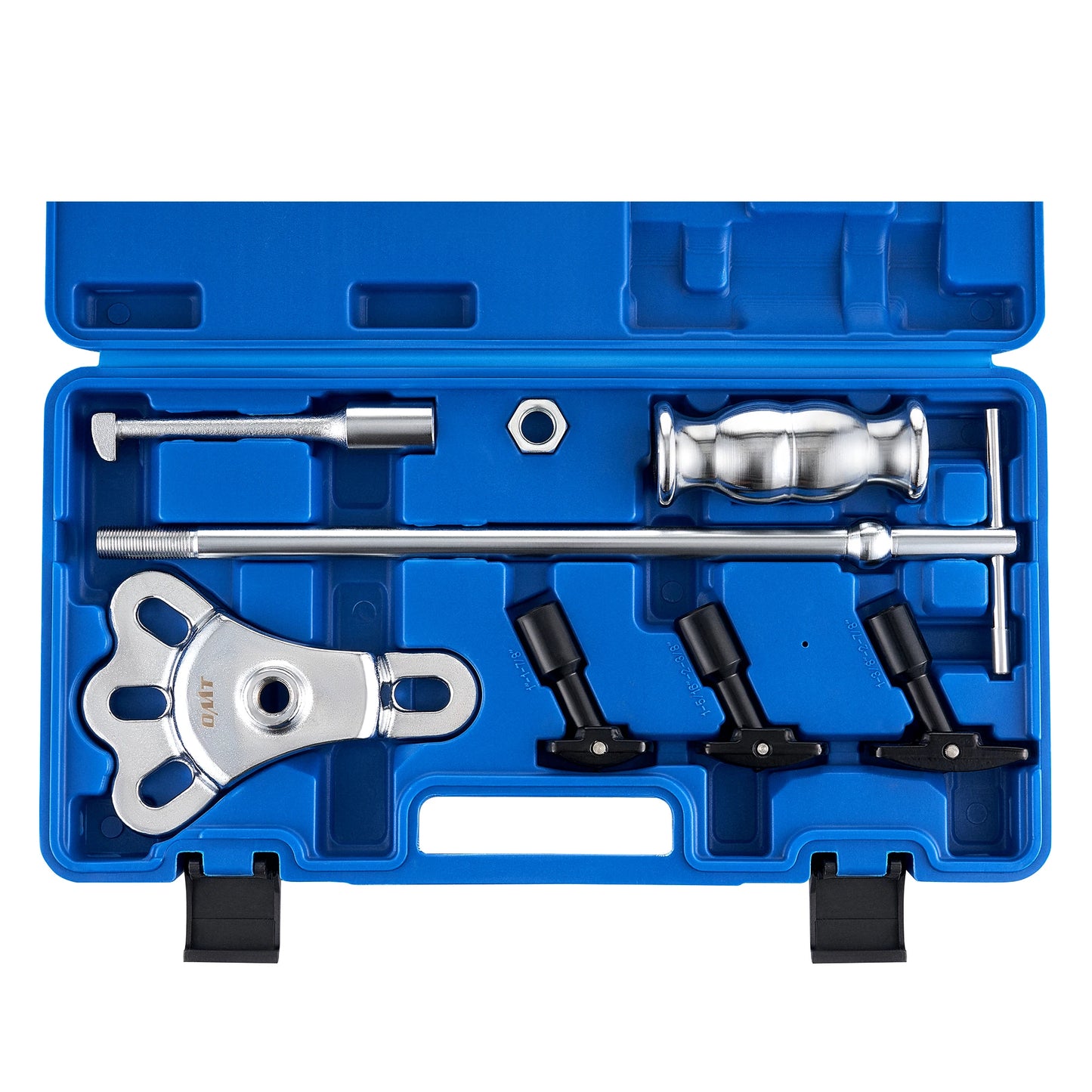 OMT 8 Piece Rear Axle Seal Bearing Puller Set with Slide Hammer and Yoke Hook Adapters