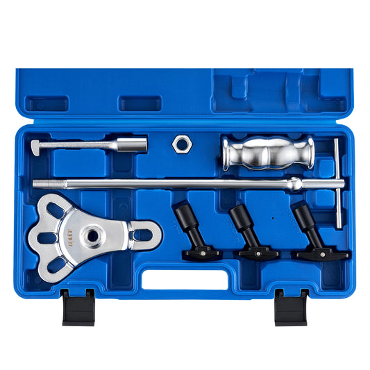 OMT 8 Piece Rear Axle Seal Bearing Puller Set with Slide Hammer and Yoke Hook Adapters