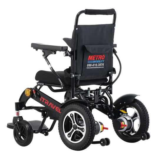 Metro Mobility iTravel Plus 8 Inch 4 Wheel Electric Wheelchair with 360W Motor and Battery
