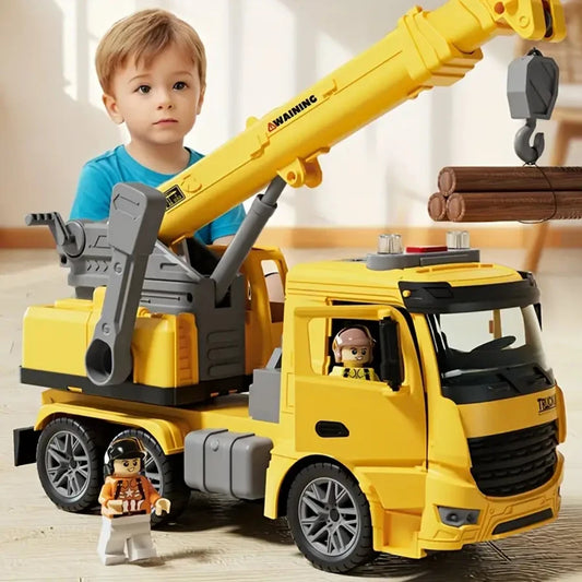 Construction Toy Crane Truck with Lights and Sounds for Kids Age 3 and Up
