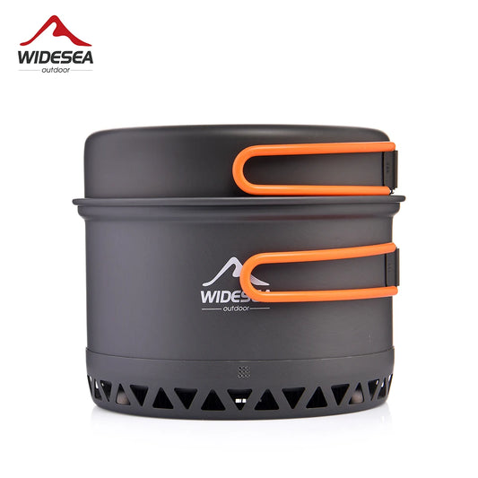 Widesea 1.3L 2.3L Camping Cookware Set Portable Outdoor Cooking Pot Kettle Utensils