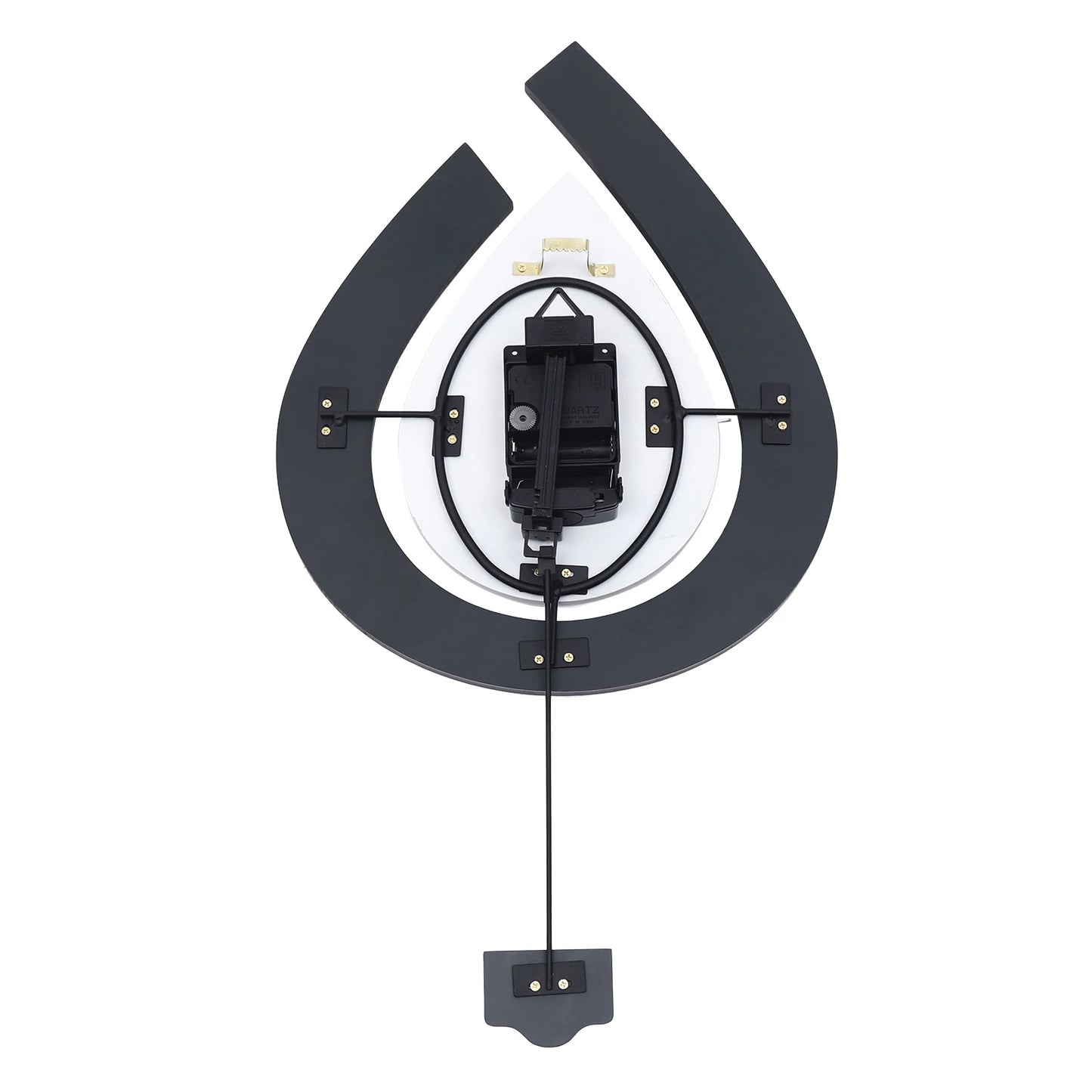 LOYALHEARTDY Large Swing Wall Clock Living Room Modern Decor Silent Pendulum Clocks Wall-Mount Teardrop Shape Clock Decoration