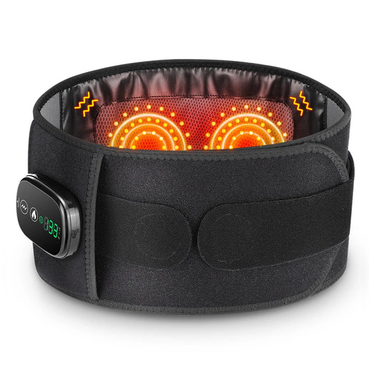Heating Vibration Massager Belt with Red Light Hot Compress for Waist and Back Support
