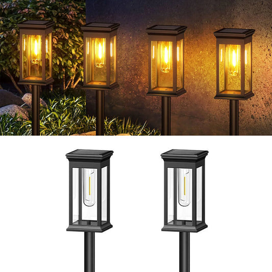 Upgraded Solar Lights 2700K Warm White 12 Hours Brightness for Yard and Garden Pathway