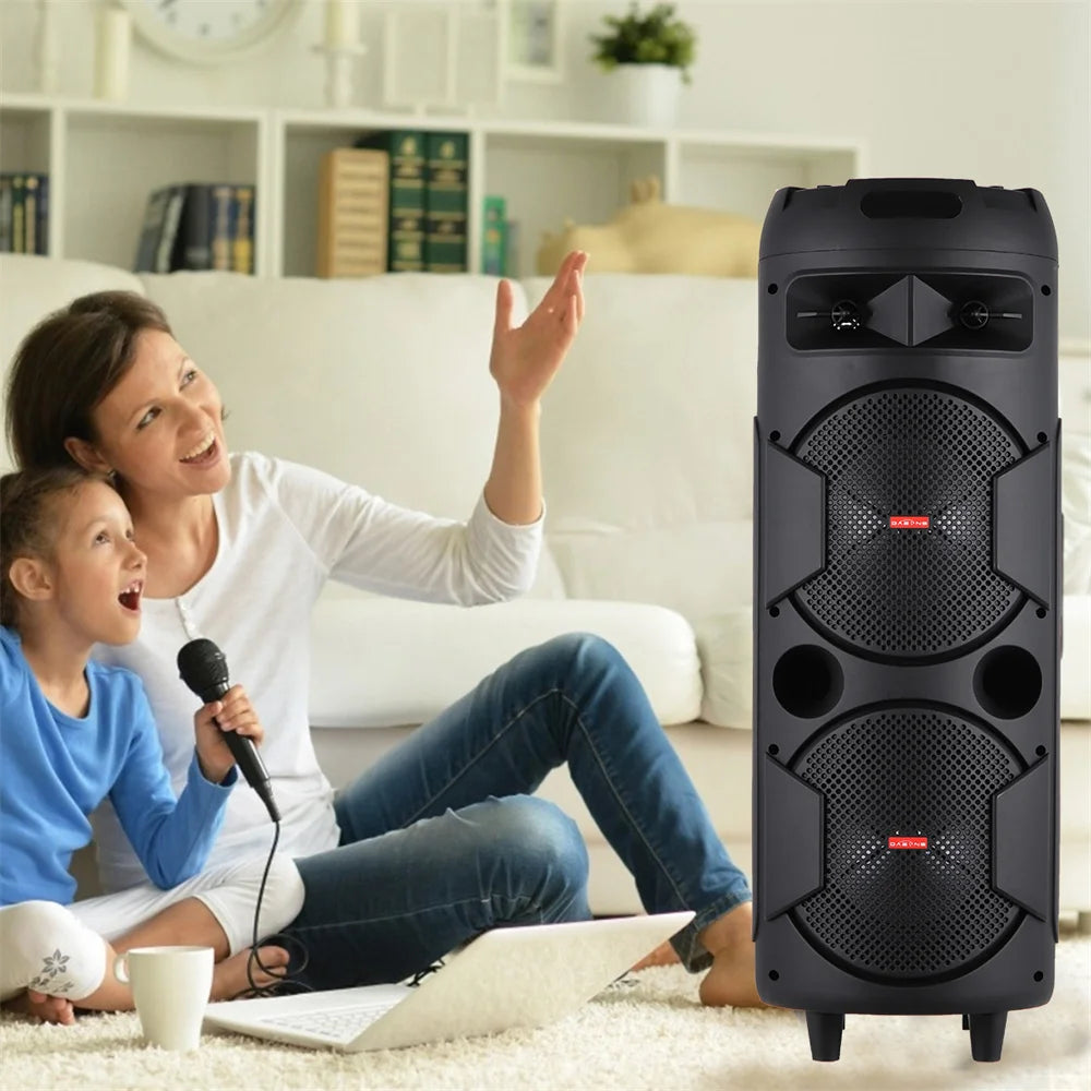 6000W Portable Bluetooth Speaker with Heavy Bass RGB Light for Party and Karaoke