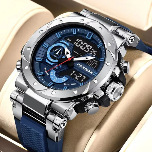 LIGE Men Digital Military Watch Waterproof Analog Digital Sports Quartz Wristwatch